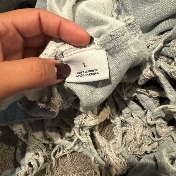 Blue Skinny Denim Jacket with Distressed Details - Picture 7 of 8